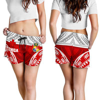 Tonga Polynesian Women's Shorts - Pattern With Seal Red Version Women Red - Polynesian Pride