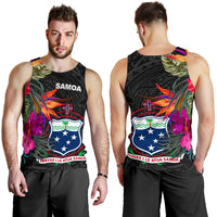 Samoa Men's Tank Top - Polynesian Hibiscus Pattern - Polynesian Pride