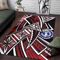 Northern Mariana Islands Area Rug - Tribal Flower Special Pattern Red Color Red - Polynesian Pride