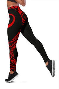 Red Polynesian Tribal Women's Leggings - Polynesian Pride