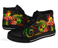 Tonga Polynesian High Top Shoes - Reggae Plumeria - Polynesian Pride
