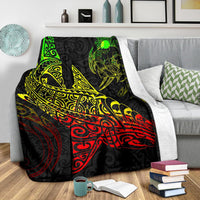 Shark Polynesian Blanket - Polynesian Tattoo Reggae - Polynesian Pride