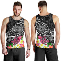 American Samoa Polynesian Men's Tank Top - Turtle Plumeria (Black) Black - Polynesian Pride