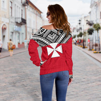 Wallis And Futuna Women's Off Shoulder Sweater - Polynesian Design - Polynesian Pride