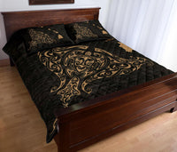 Rays Hawaii Map Polynesian Quilt Bed Set - Gold - Polynesian Pride
