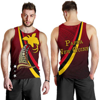 Papua New Guinea Men Tank Top - Sailing Style RED - Polynesian Pride