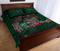 Kakau Blue Hawaii Warrior Football Quilt Bed Set - Polynesian Pride