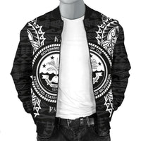 Federated States Of Micronesia Polynesian Men's Bomber Jacket Map Black - Polynesian Pride