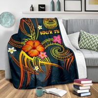 American Samoa Polynesian Personalised Premium Blanket - Legend of American Samoa (Blue) - Polynesian Pride