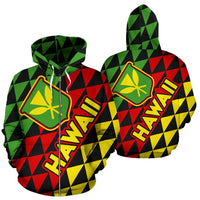 Hawaii Zip up Hoodie Hawaii Kanaka Maoli Flag Unisex Black - Polynesian Pride