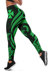 Wallis and Futuna Women's Leggings - Green Tentacle Turtle - Polynesian Pride
