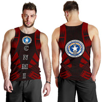 Northern Mariana Islands Men Tank Top - Polynesian Tattoo Red - Polynesian Pride