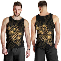 Polynesian Men's Tank Top - Gold Pineapple - Polynesian Pride
