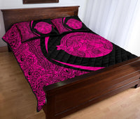 Hawaii Polynesian Pele Mauna Kea Quilt Bed Set Circle Style Pink - Polynesian Pride