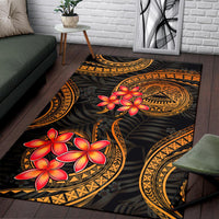 American Samoa Polynesian Area Rug - Gold Plumeria - Polynesian Pride