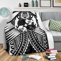Tonga Polynesian Premium Blanket - Tonga White Seal with Polynesian tattoo - Polynesian Pride