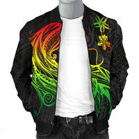 Polynesian Hawaii Men Bomber Jacket - Kanaka Maoli Girl Hair Plumeria - Polynesian Pride