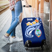 Guam Luggage Covers - Guam Seal Polynesian Patterns Plumeria (Blue) - Polynesian Pride