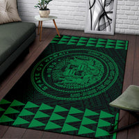 Kakau Seal Of Hawaii Polynesian - Green Rug - Polynesian Pride