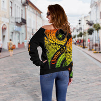 Guam Personalised Women's Off Shoulder Sweater - Guam Polynesian Decorative Patterns - Polynesian Pride