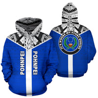 Pohnpei All Over Hoodie Micronesian Homeland Unisex Blue - Polynesian Pride