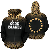 Cook Islands Polynesian Zip up Hoodie Fog Gold Unisex Gold - Polynesian Pride