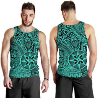 Polynesian Hawaiian Style Tribal Tattoo Turquoise Hawaii Men's Tank Top - Polynesian Pride