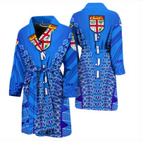 Fiji Drua Men Bath Robe Tapa - Polynesian Pride