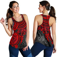 Samoa Polynesian Women's Racerback Tank - Red Turtle - Polynesian Pride