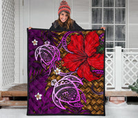 Hawaii Lauhala Hibiscus Polynesian Tropical Pink Premium Quilt - Wake Style - AH - Polynesian Pride