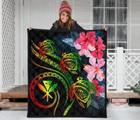 Hawaii Turtle Polynesian Tropical Premium Quilt - Cora Style Reggae - Polynesian Pride