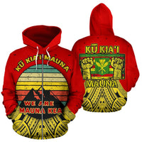 Mauna Kea Zip Hoodie We are Mauna Kea Unisex Red - Polynesian Pride