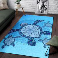 Big Blue Turtle Area Rug - Polynesian Pride