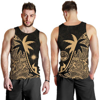 Marshall Islands Coconut Tree Men's Tank Top Gold K4 - Polynesian Pride