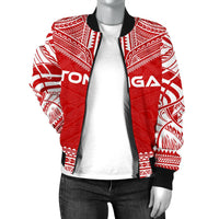 Tonga Flag Polynesian Chief Women'S Bomber Jacket - Polynesian Pride