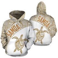 Samoa Hoodie Samoa Turtle Mermaid Polynesian Tattoo White Gold Unisex White - Polynesian Pride