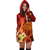 Hawaii Hoodie Dress - Tribal Tuna Fish - Polynesian Pride