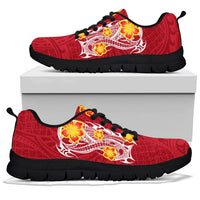 Hawaii Polynesian Hibiscus Sneakers - JVT Style - Red - Polynesian Pride