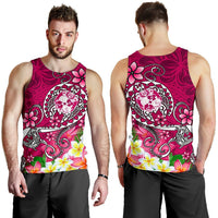Tonga Men's Tank Top - Turtle Plumeria (Pink) - Polynesian Pride