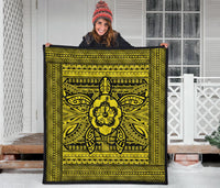 Hawaii Polyensian Turtle Premium Quilt Yellow - Polynesian Pride