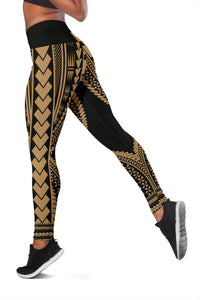 Hawaii Polyneisan Gold Color Special Tribal Women's Leggings - Polynesian Pride