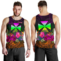 Wallis and Futuna Personalised Men's Tank Top - Summer Hibiscus - Polynesian Pride