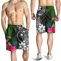Chuuk Men Shorts - Turtle Plumeria Banana Leaf - Polynesian Pride