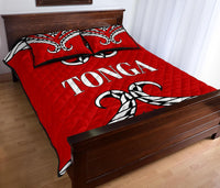 Tonga Quilt Bed Set - Tonga Tribal - Red Version - Polynesian Pride