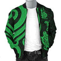 New Caledonia Men's Bomber Jacket - Green Tentacle Turtle - Polynesian Pride