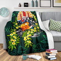 Tahiti Polynesian Premium Blanket - Ti Leaf Lei Turtle - Polynesian Pride