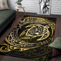 Hawaiian Map Turtle Polynesian Circle Rug AH - Polynesian Pride