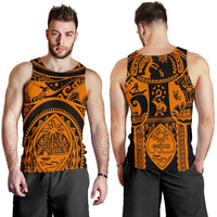Polynesian Men's Tank Top - Guam Flag, Seal with Maui Moana Tattoo - Polynesian Pride