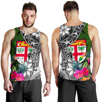 Fiji Men Tank Top - Turtle Plumeria Banana Leaf - Polynesian Pride