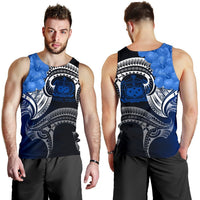 Samoa Custom Personalised Men's Tank Top - Samoa Seal Wave Style (Blue) - Polynesian Pride